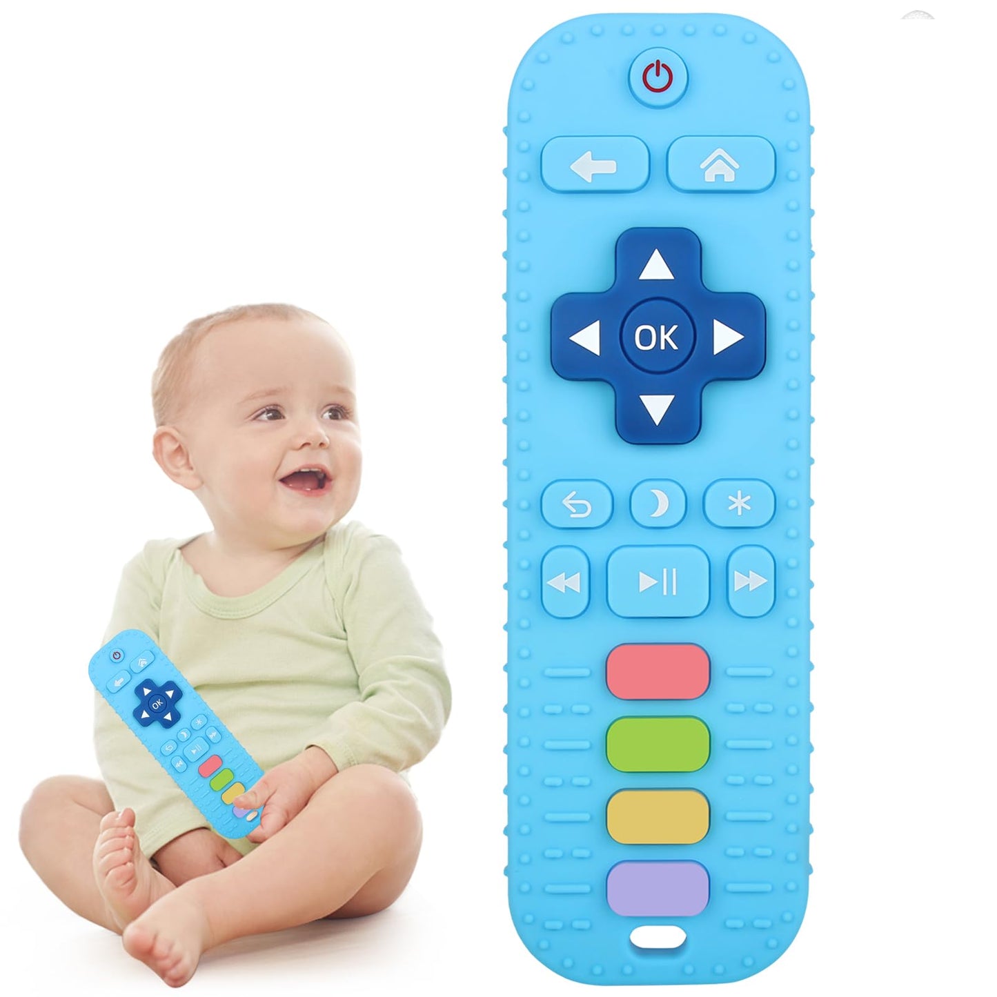 Chuya Baby Teether Toy Chew Toy for Babies 3-24 Months TV Remote Control Shape Teething Relief Baby Toys for Infants (Black)