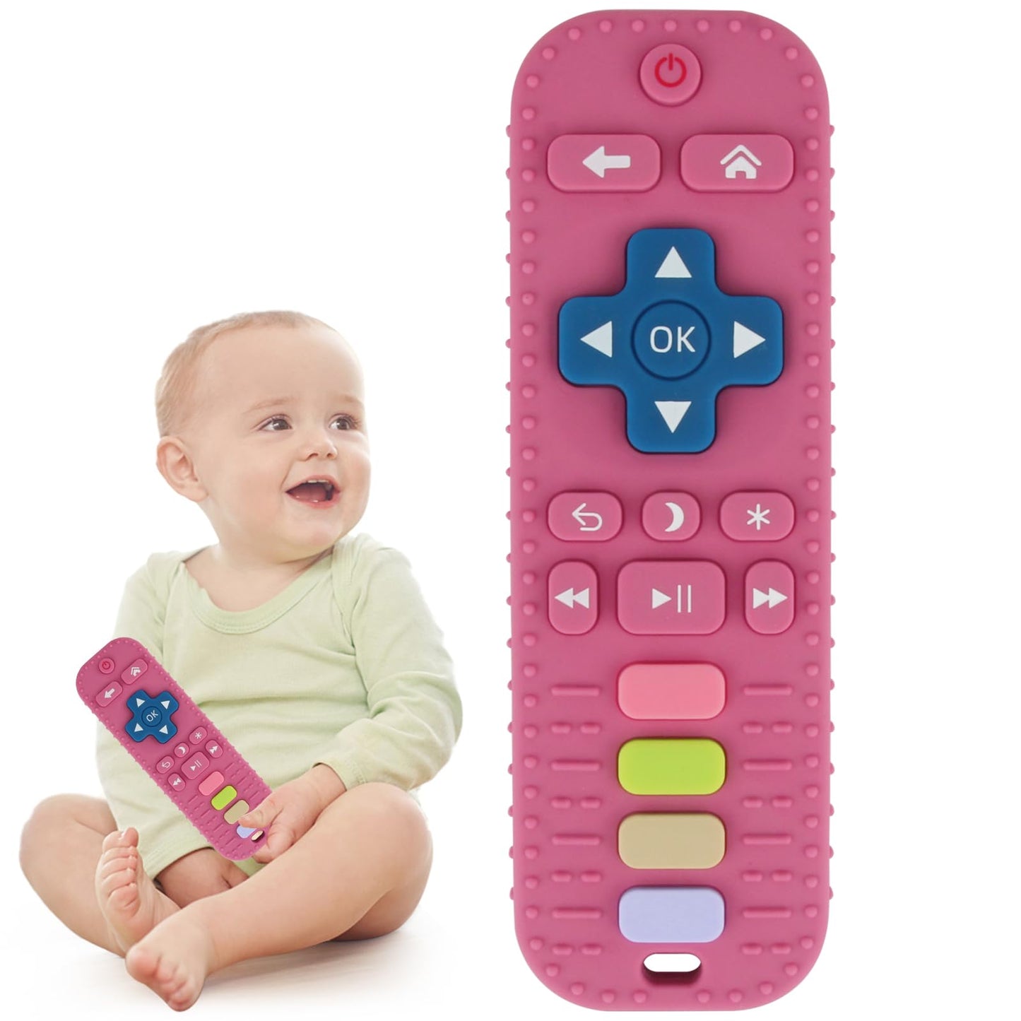 Chuya Baby Teether Toy Chew Toy for Babies 3-24 Months TV Remote Control Shape Teething Relief Baby Toys for Infants (Black)