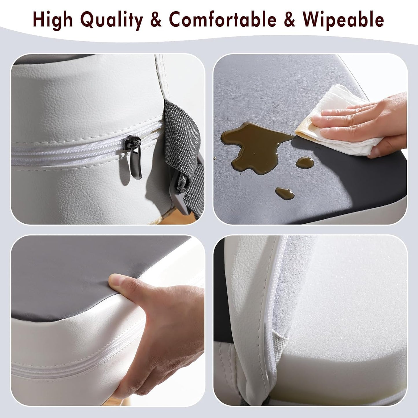 Toddler Booster Seat for Kitchen Chair, Non-Slip Kids Dining Table Booster Seat with Adjustable Safer Straps, Portable Baby Eating Travel Increasing Cushion