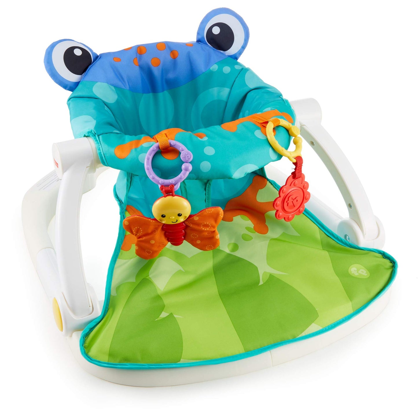 Fisher-Price Portable Baby Chair Sit-Me-Up Floor Seat with Developmental Toys & Machine Washable Seat Pad, Rainbow Showers