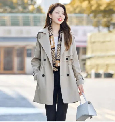 Autumn And Winter New Casual Figure Flattering Fashionable Top Women's Windbreaker Coat