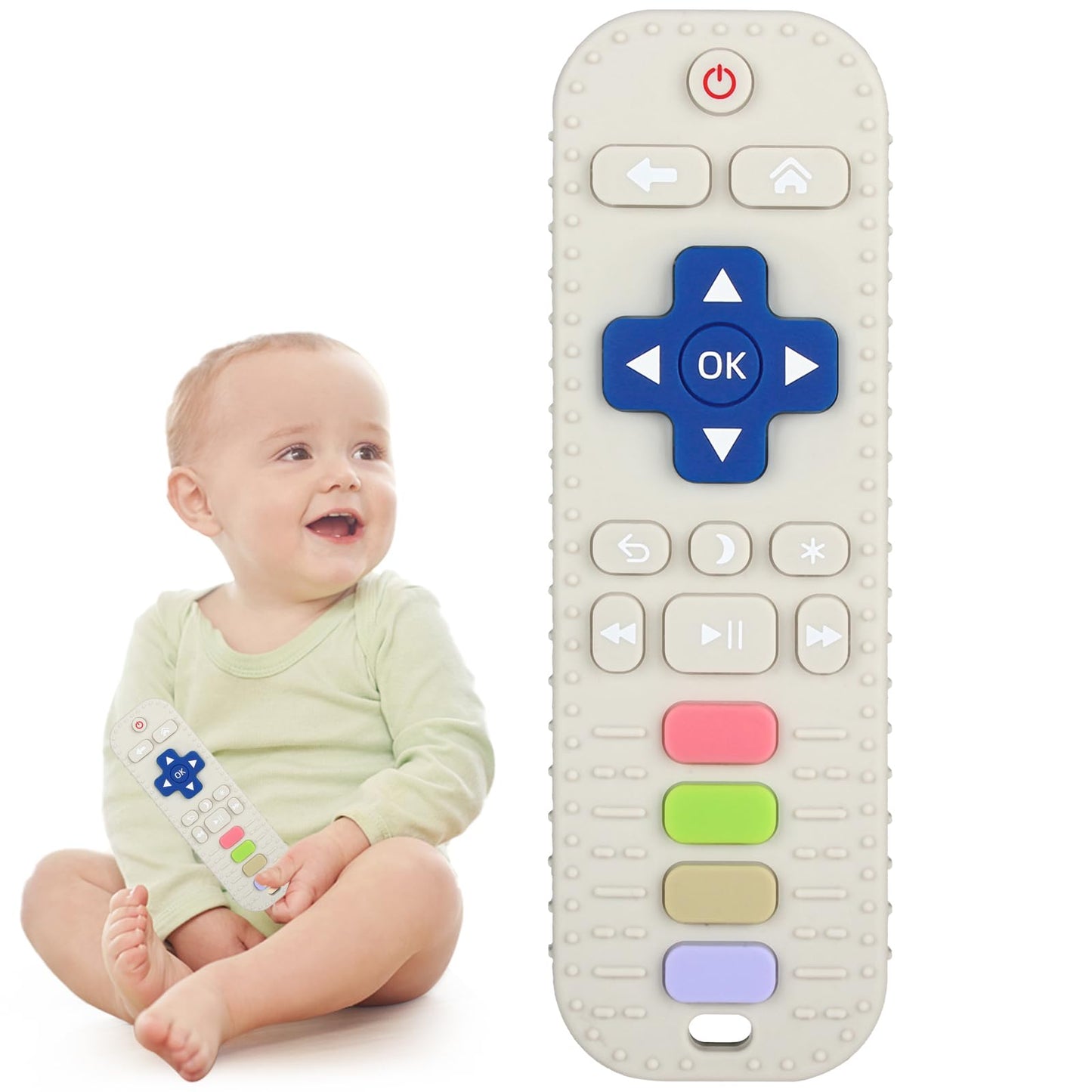 Chuya Baby Teether Toy Chew Toy for Babies 3-24 Months TV Remote Control Shape Teething Relief Baby Toys for Infants (Black)
