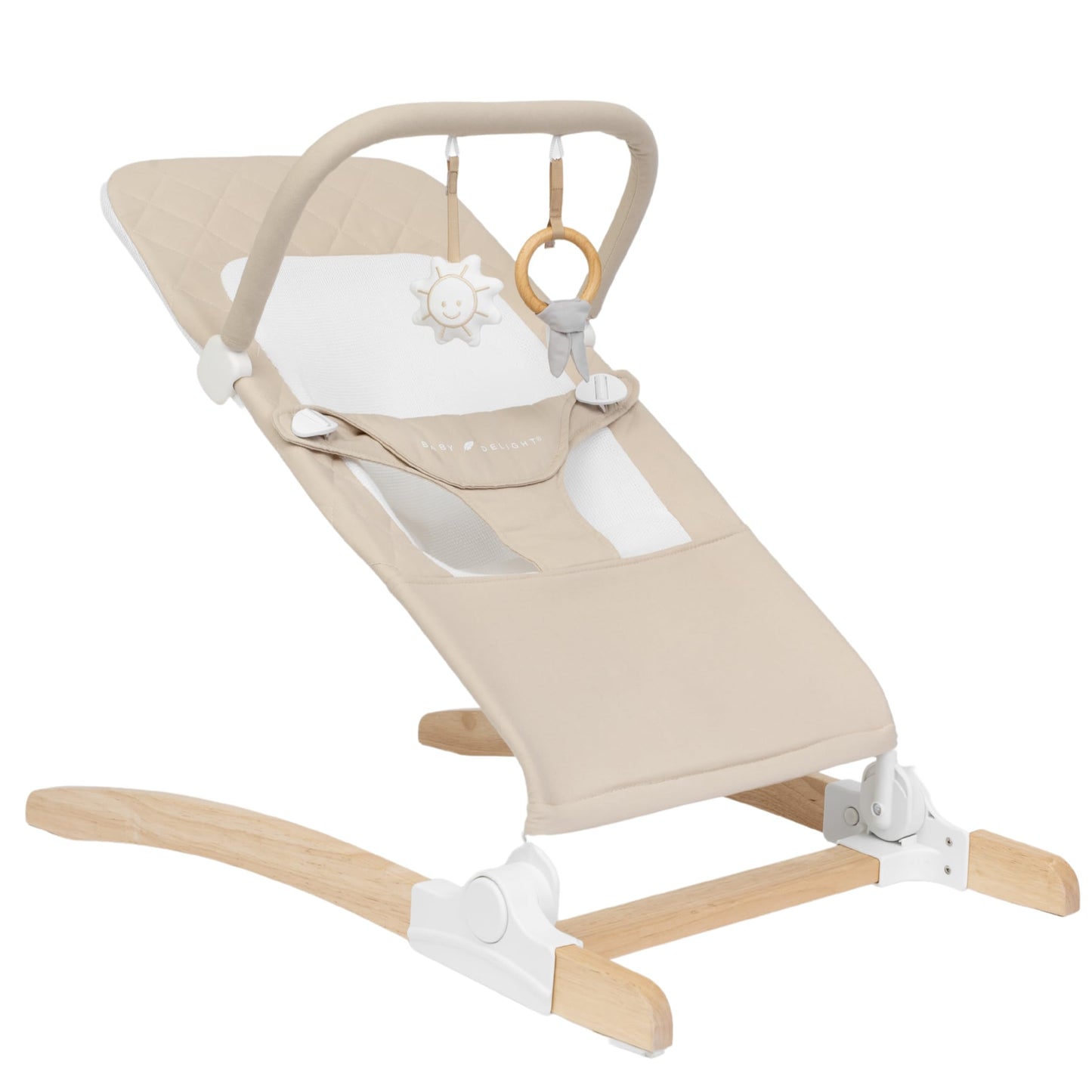 Baby Delight Alpine Deluxe Portable Bouncer, Infant, 0-6 Months, 100% GOTS Certified Cotton Fabrics, Organic Oat