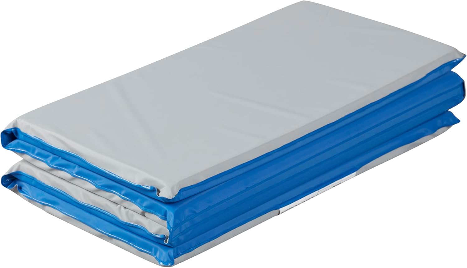 ECR4Kids Everyday Folding Rest Mat, 4-Section, 1in, Classroom Furniture, Blue/Grey