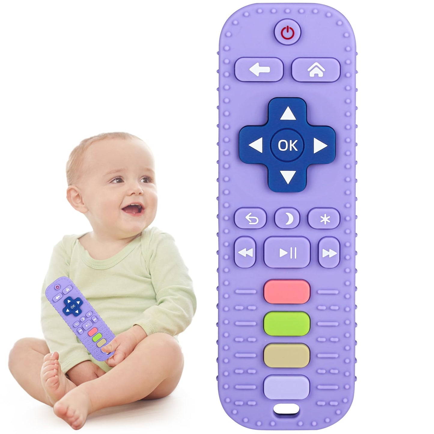 Chuya Baby Teether Toy Chew Toy for Babies 3-24 Months TV Remote Control Shape Teething Relief Baby Toys for Infants (Black)