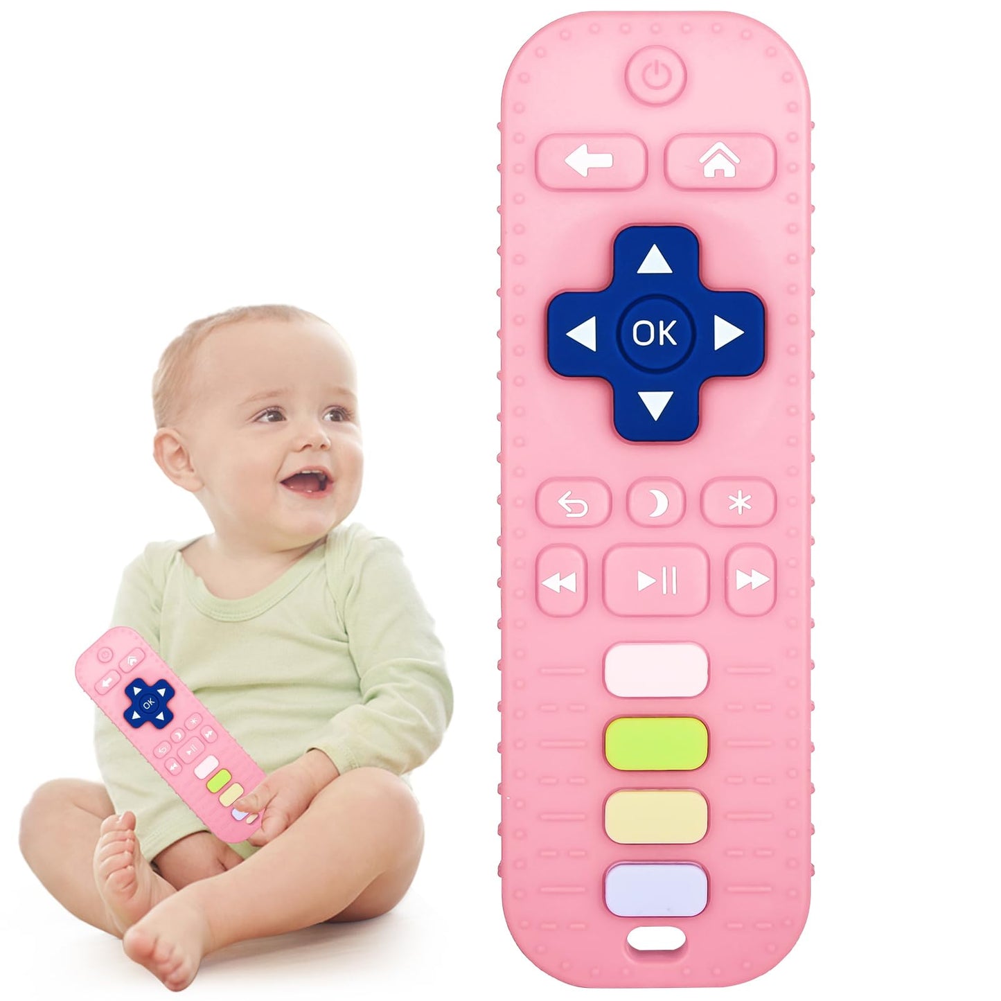 Chuya Baby Teether Toy Chew Toy for Babies 3-24 Months TV Remote Control Shape Teething Relief Baby Toys for Infants (Black)