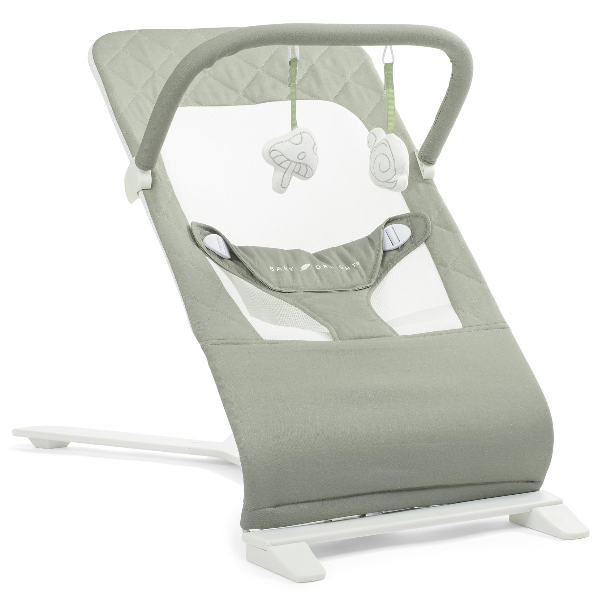 Baby Delight Alpine Deluxe Portable Bouncer, Infant, 0-6 Months, 100% GOTS Certified Cotton Fabrics, Organic Oat